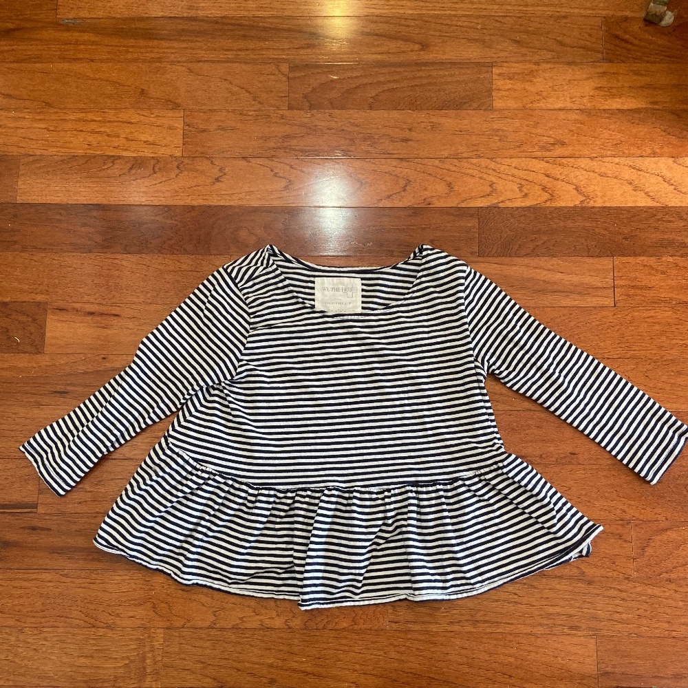 Free People Striped Peplum Top